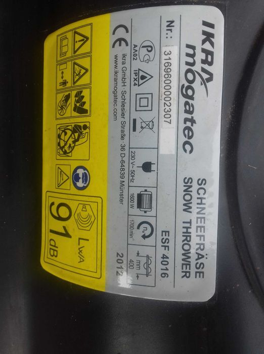 Freza de zapada electrica IKRA Mogatec ESF 4016