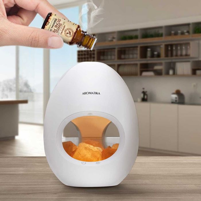 Difuzor de uleiuri esențiale si lampoa cu sare de himalaia