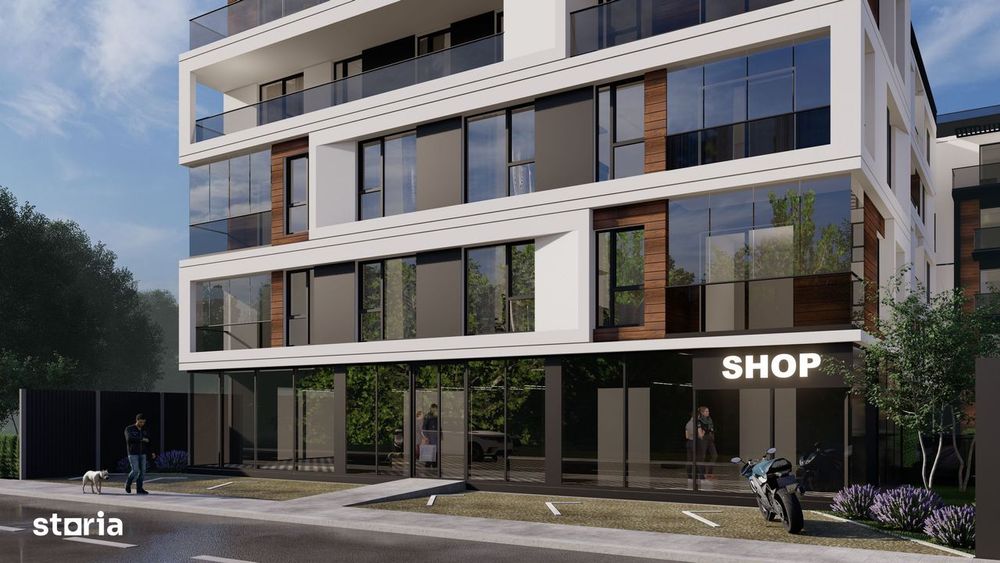 Spatiu Comercial de închiriat, parter cu vitrina, 6 parcări, Pipera.