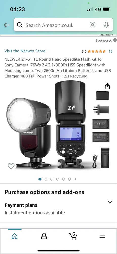 NEEWER Z1-S TTL Round Head Flash Speedlite for Sony Cameras