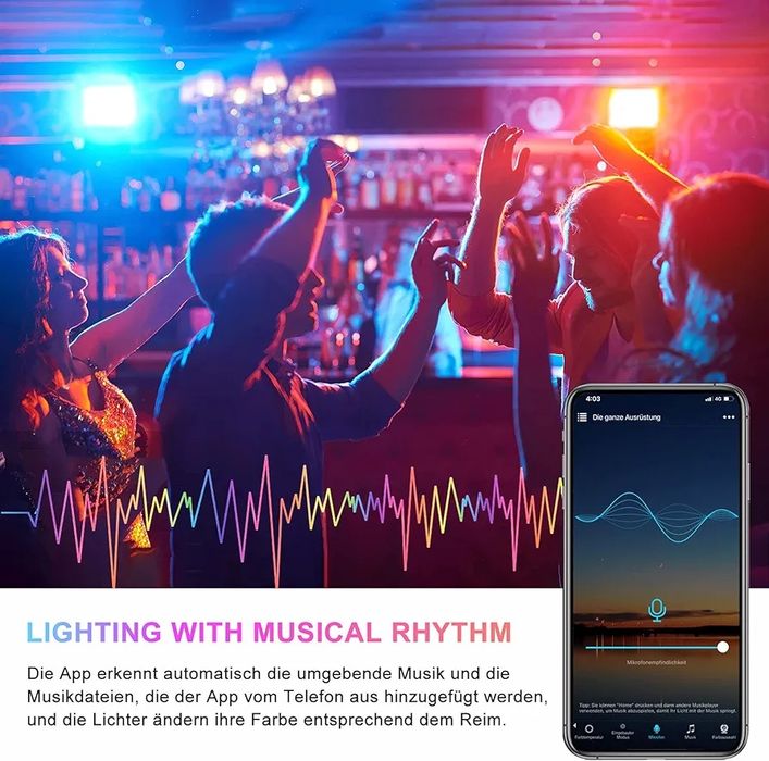 Proiector RGB 42 W bluetooth cu aplicatie