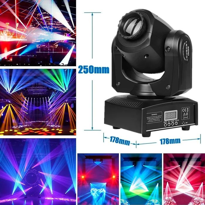Set de 2 Moving Head LED Stage Light Beam DMX512 party disco scena