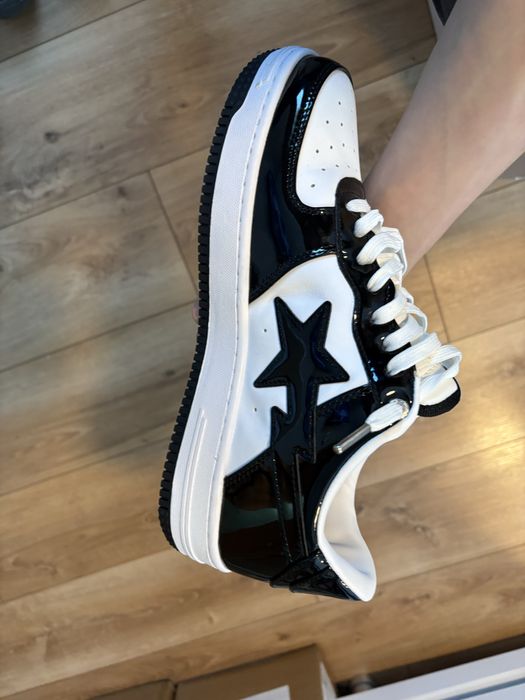 A Bathing Ape Bape Sta Patent Leather Black White Star