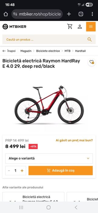 Bicicleta electrica Raymon HardRay 4.0 '29 marimea M
