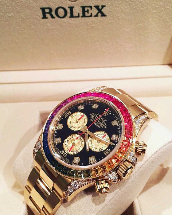 rolex daytona rainbow gold