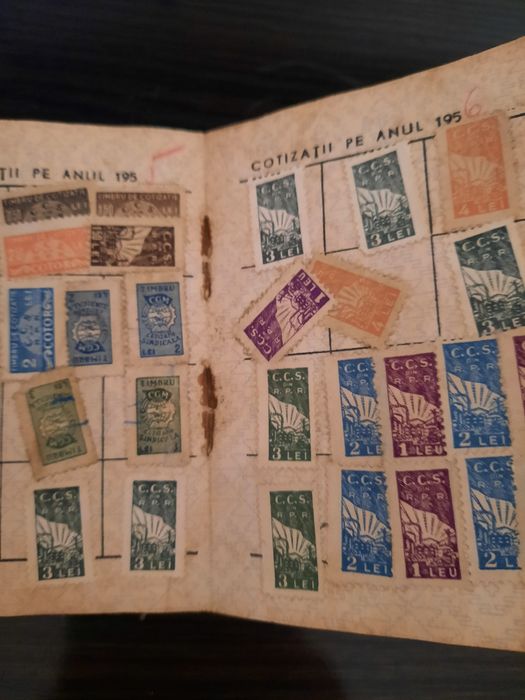 Carnet de membru al sindicatelor și timbrele aferente
