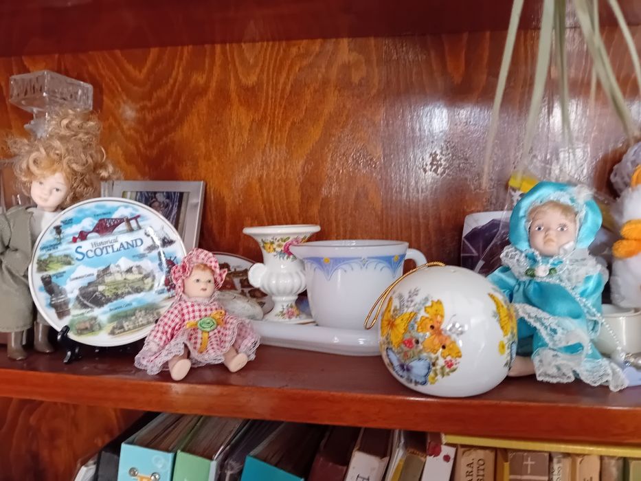 Păpuși.portelan vitrina