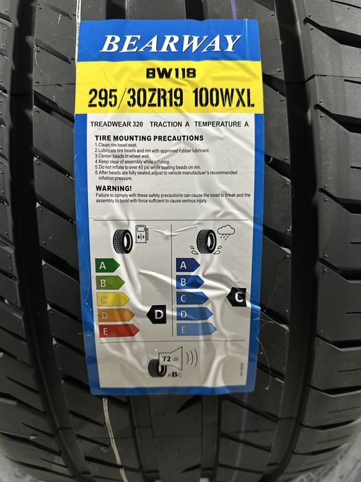 Нови Летни Гуми BEARWAY BW118 295/30R19 100W XL НОВ DOT БОРД 2953019