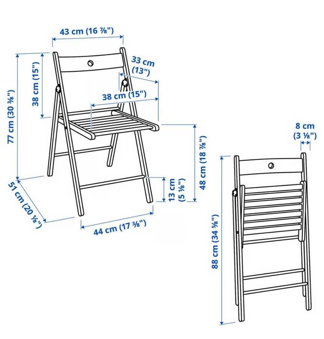 Scaun pliant cu spatar reglabil Ikea Torparo