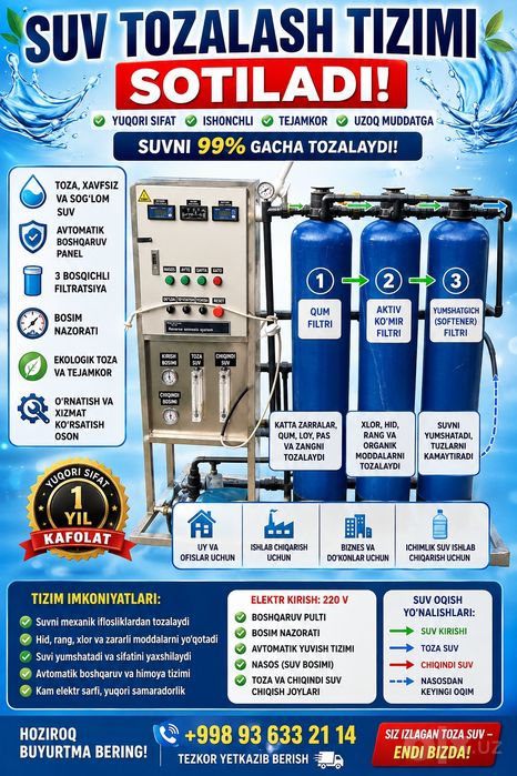 Osmo suv filter soatiga 500 liter