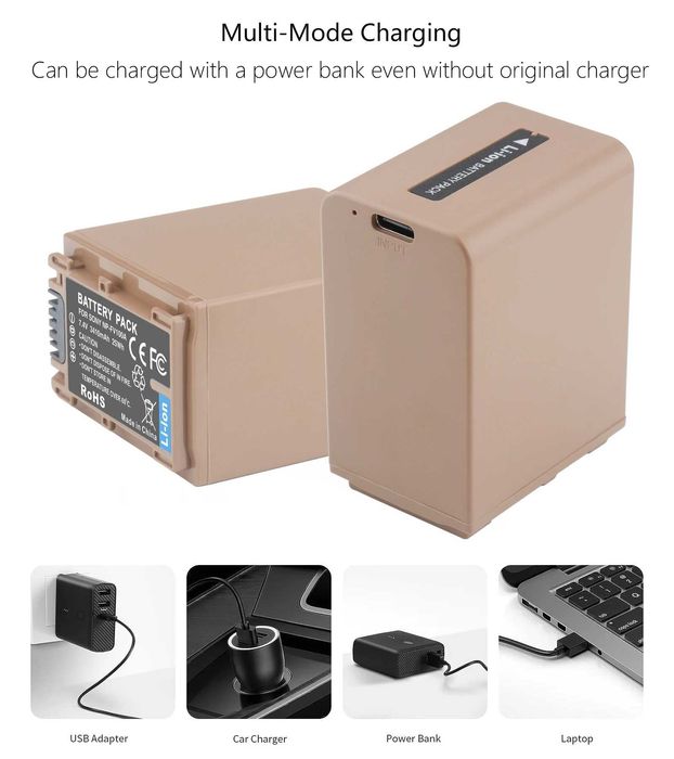 Батерия NP-FV100 за Sony с порт за зареждане