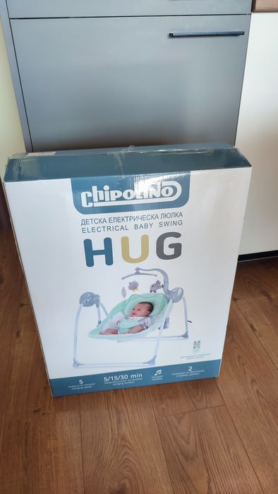 Електрическа бебешка люлка Chipolino Hug/ Гуш Гуш, Мента