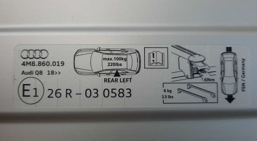 Audi Q8 рейлинги