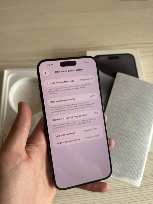 Продам Iphone 15 PRO MAX BLACK TITANIUM 256gb