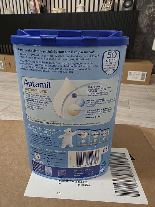 Lapte praf Aptamil NUTRI-BIOTIK 2, 800 g, 6-12 luni, Nutricia