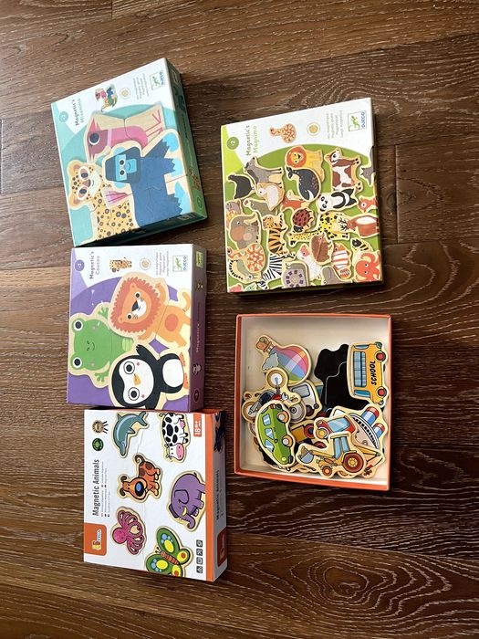 Комплект магнитни игри Djeco и Viga – 4 оригинални комплекта