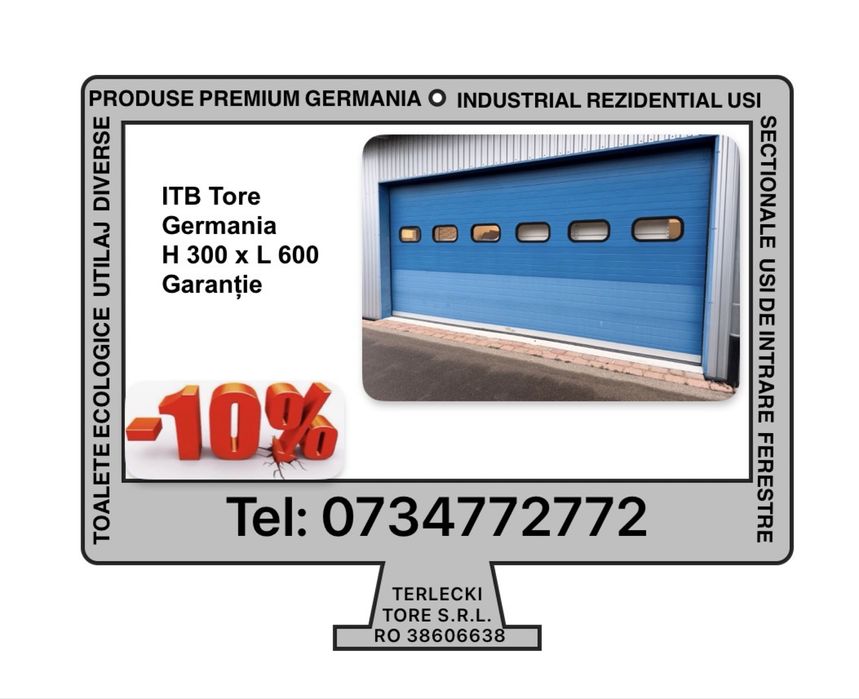 USA SECTIONALA  Industriala  H 300 x L 600 Garantie