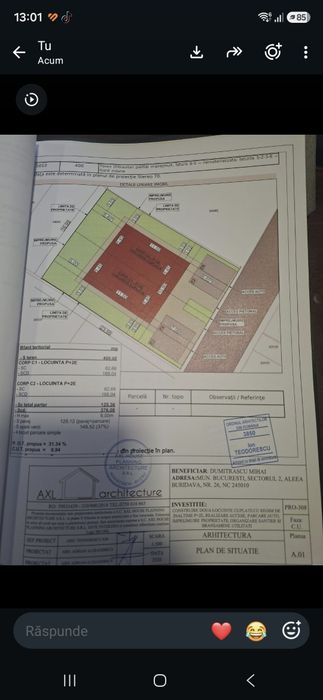De vinzare teren 410 mp fundeni cartierul dacic cu urbanism construcție 45%