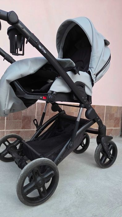 Бебешка количка Milu kids Atteso Ledo, 3 в 1, еко кожа