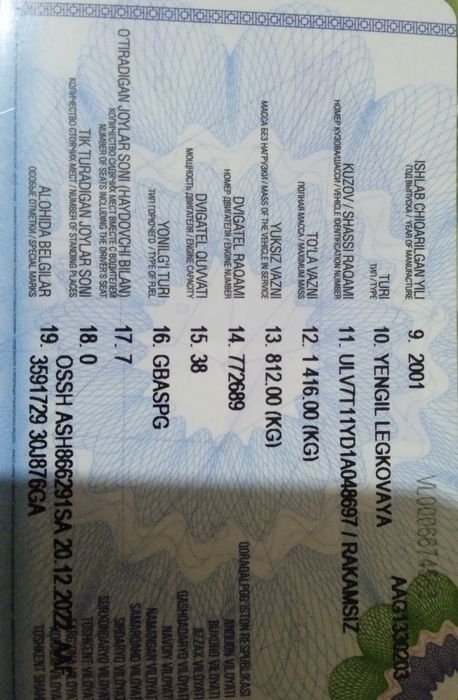 Daewoo Damas sotiladi