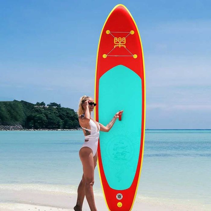 350см Надуваем SUP борд, Дъска, голям падъл борд комплект СУП борд с гребло помпа раница до 190кг