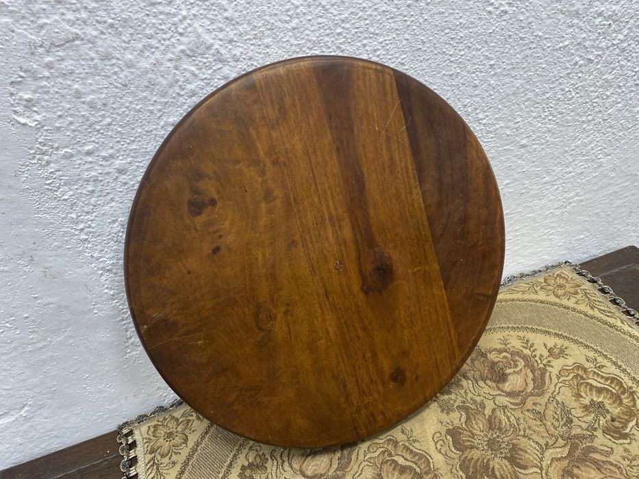 Ръчно резбована тикова фруктиера поднос Англия 1960-те