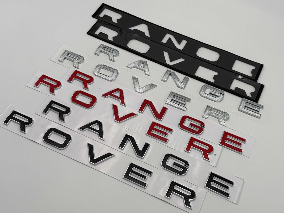 Emblema Compatibila Range Rover scris fata/spate rosu/crom