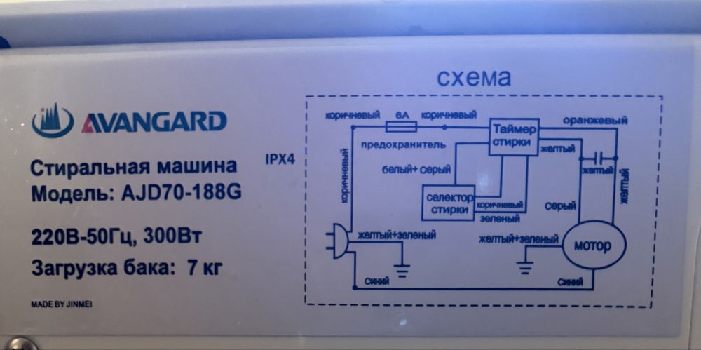 Стиральная машина «Авангард», полуавтомат, 7 кг.
