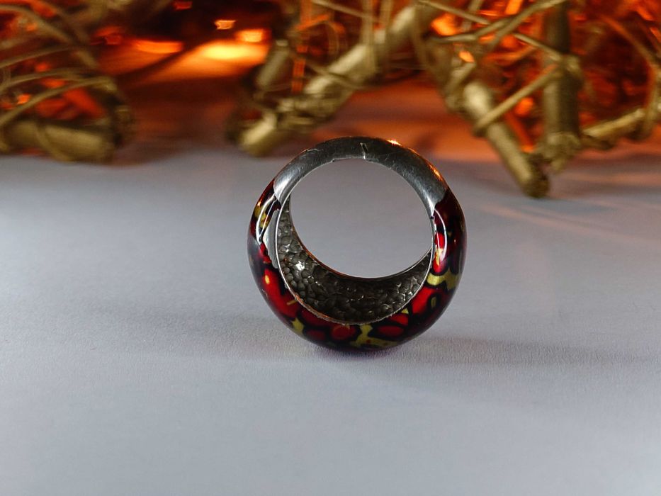 Inel argint cu email colorat – mărimea EU 54.5