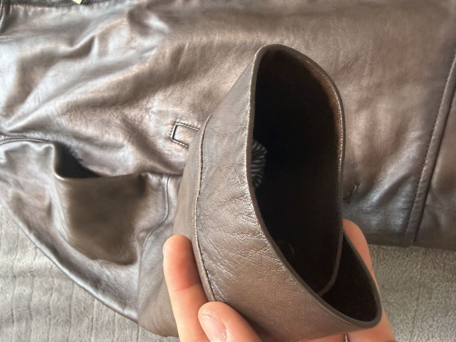 Geaca piele primavara maro bomber/biker massio dutti barbati