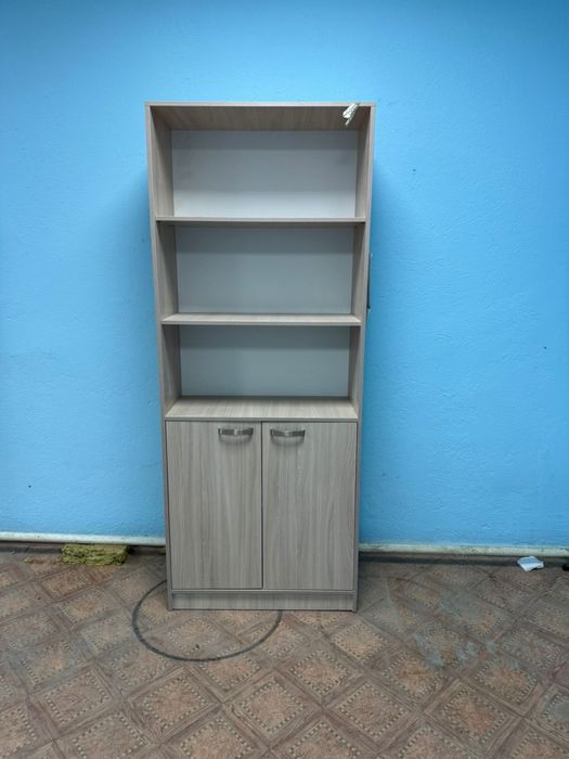 Стеллаж полузакрытый / Шкаф для документов, светло-серый/бежевый