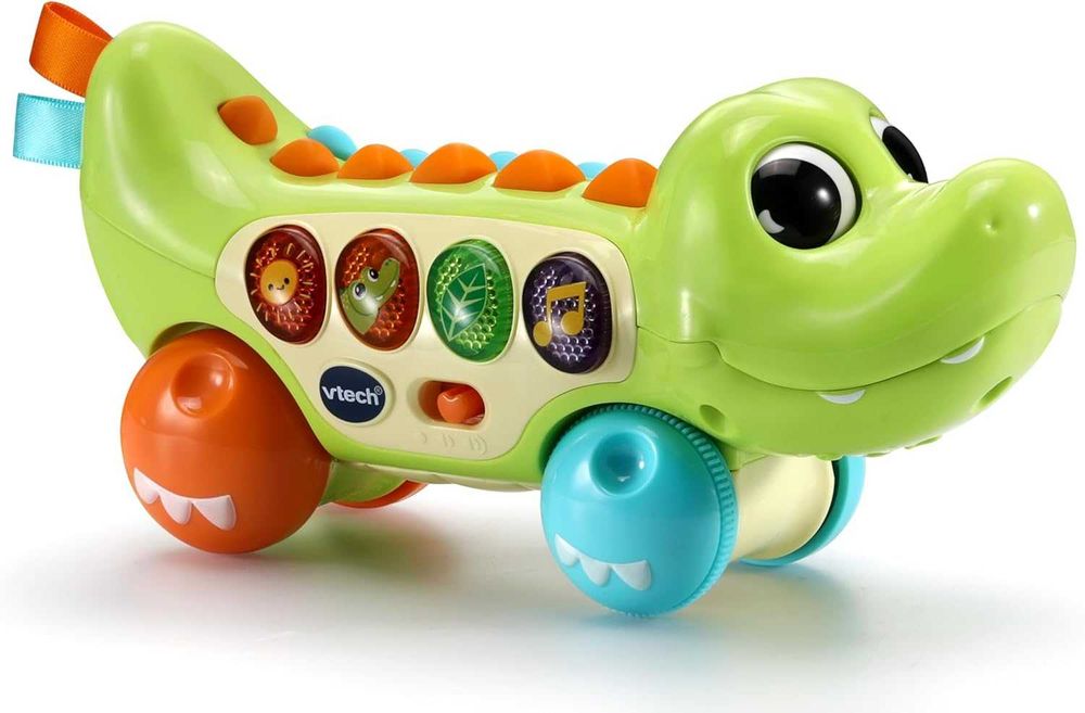 VTech Baby Бебешка сензорна играчка за бутане, алигатор със светлини
