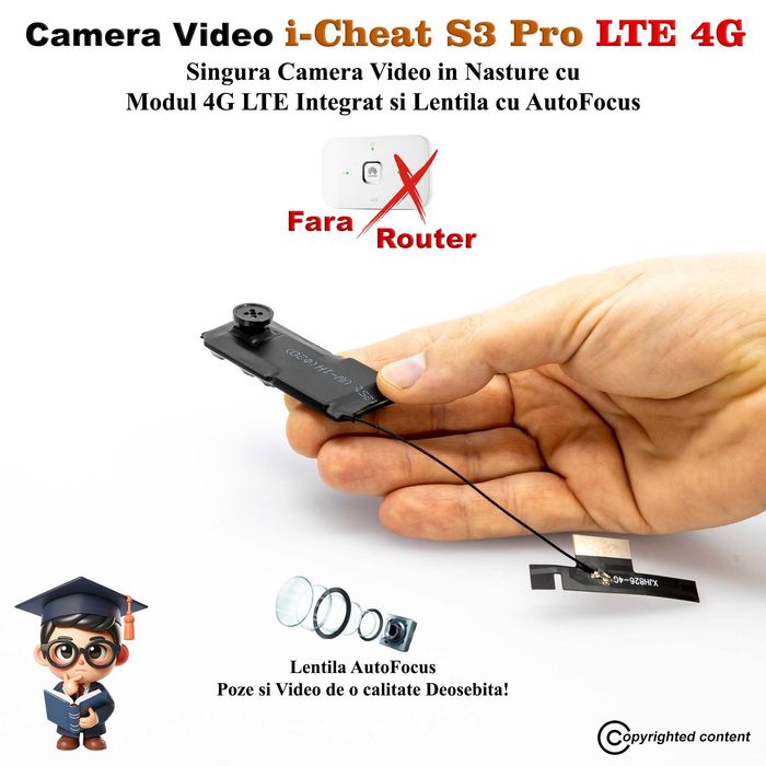 Casca de Copiat cu Camera in Nasture i-Cheat S4 Pro - Casti de Copiat