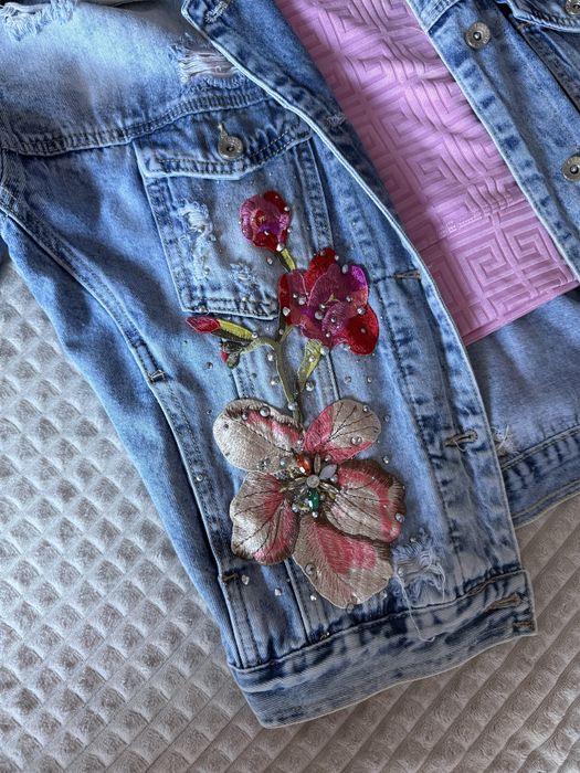 Дънково яке с камъни