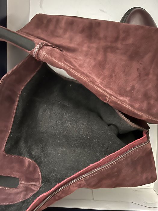 Cizme piele întoarsă grena. Mărime 37