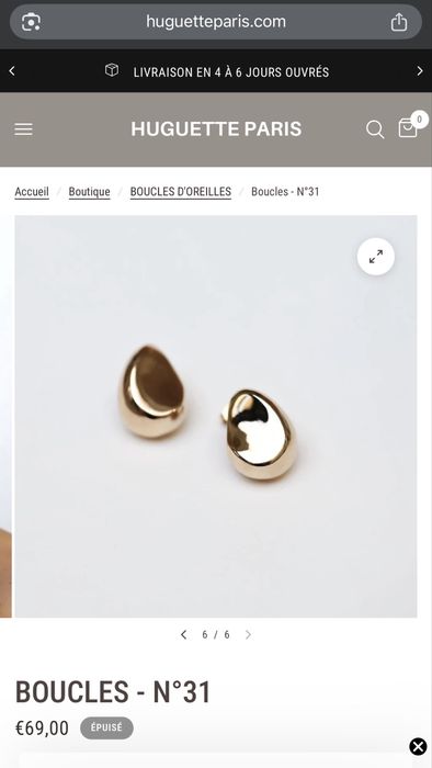 18-карата позлатени обециHuguette Paris – Boucles - N°31