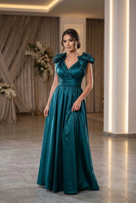 Rochie elegantă Contessa – verde smarald – mărimea 38