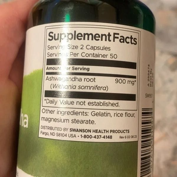 Swanson Ashwagandha 100 капсул, 450мг Халяль
