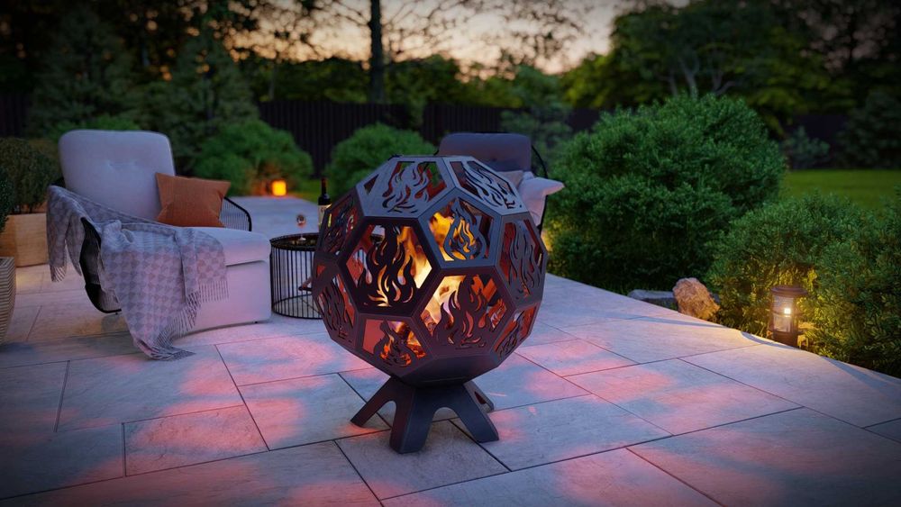 Vatra de foc decorativa, realizata din otel de 3 mm CNC laser