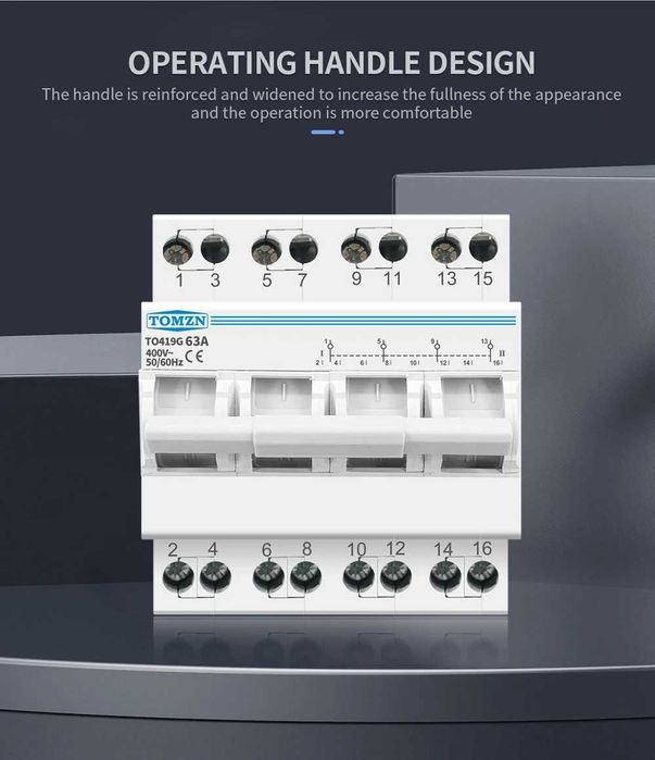 4P 63A MTS трифазен механичен ключ за двойно захранване