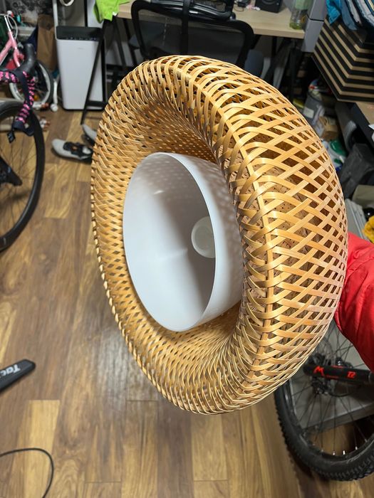 2 бр висящи лампи от ИКЕА - бамбук / ратан и пластмаса