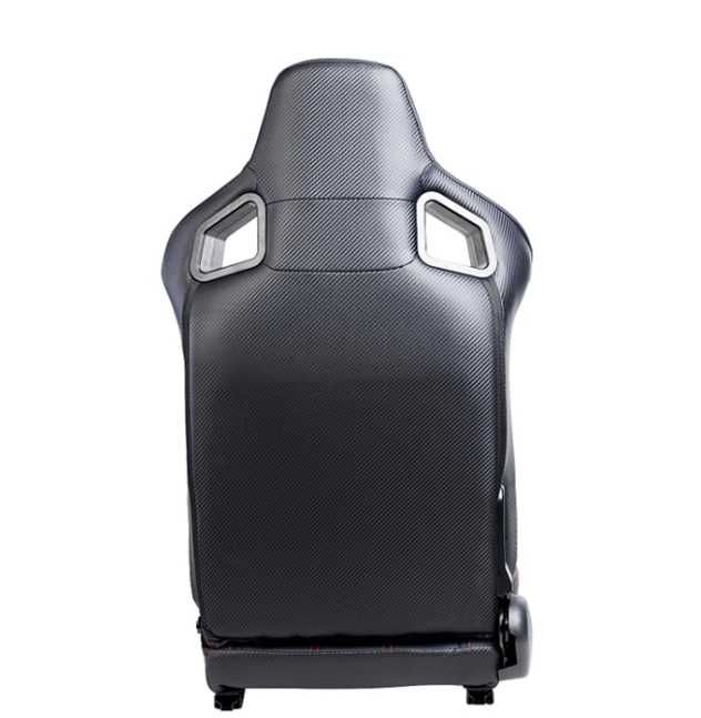 Спортни седалки за автомобил, черни с червен шев