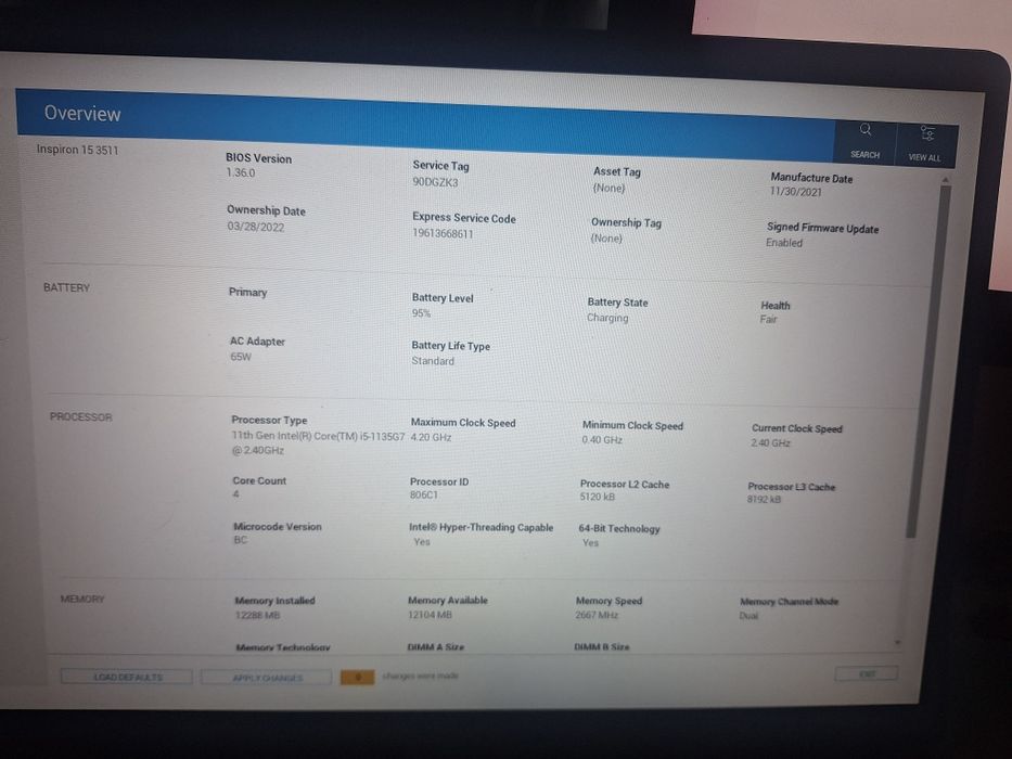 Laptop Dell Inspiron 15 3511 – i5 Gen 11 / 12GB RAM / 512GB SSD - Balama Defectă