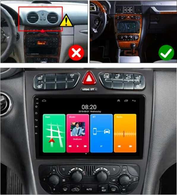Мултимедия Android CarPlay за Mercedes-Benz W203 W209 W210 + Камера