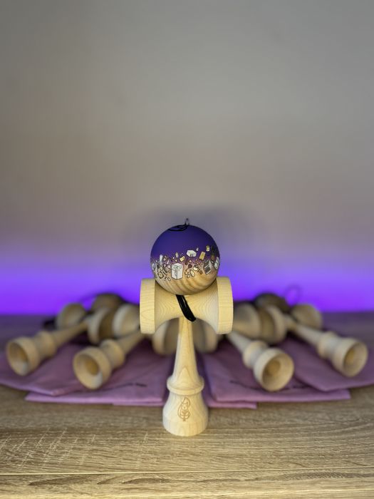 Kendama Miguel Purple Ash Tama with Maple Ken Erratic Squirrel