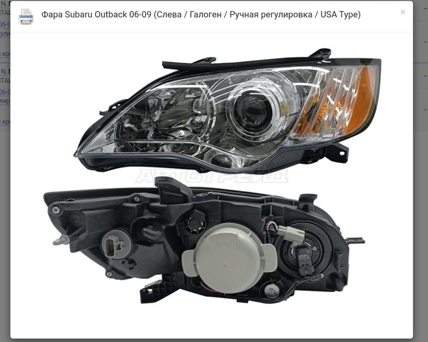 Продам фары Subaru Outback (новые)