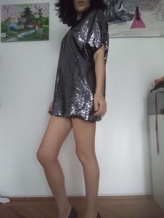 Bluza paiete + pantaloni scurți handmade