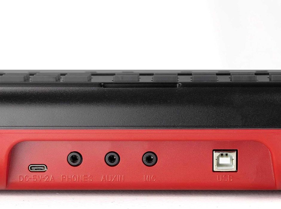 Синтезатор 49 клавиша Електронно пиано RockJam USB Черно Розово Зелено