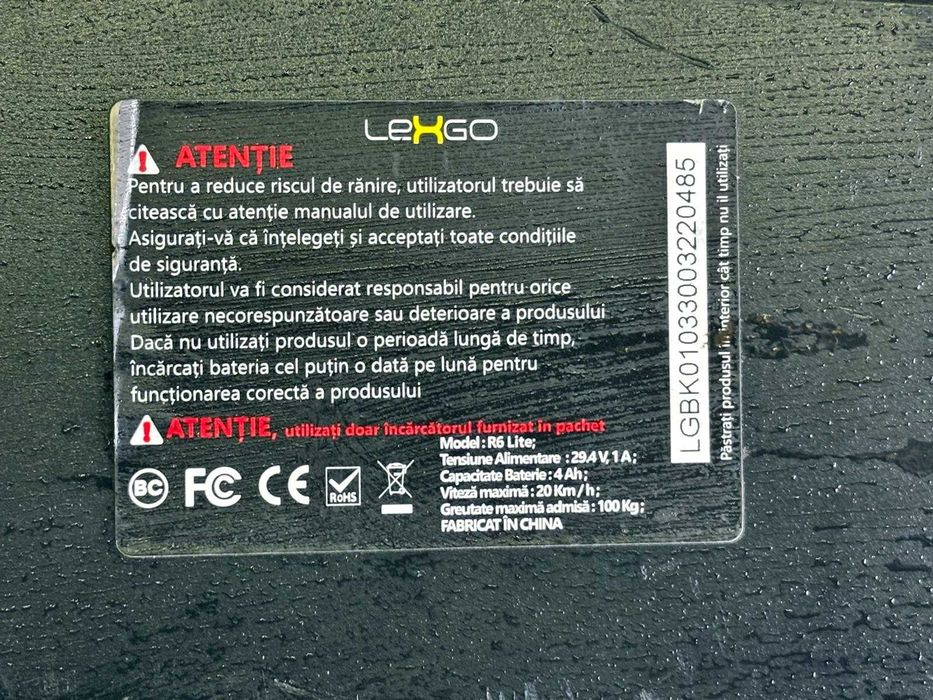 Trotineta electrica LexGo R6 Lite, 20km/h, 6.5 inch, garantie 6 luni