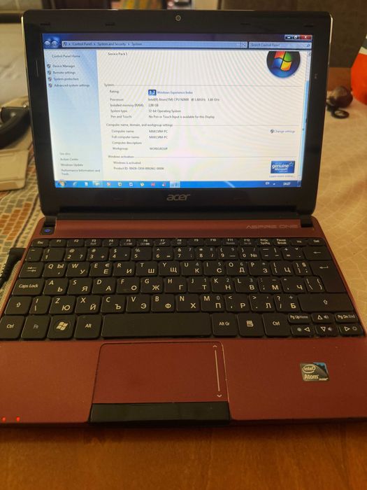 Netbook ACER Aspire One Red 10 inch